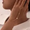 Wholesale IG Style Geometric 304 Stainless Steel Artificial Pearls Cable Chain Bracelets In Bulk