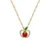 Wholesale Electroplating 18K Gold Golden Plated Apple Titanium Steel Copper Modern Style Classic Style Titanium Steel Pendant Necklace