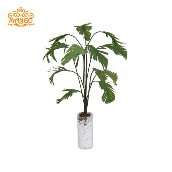 Wholesale Doll House dollhouse mini plant model toy handmade modern glass vase banana tree green plant