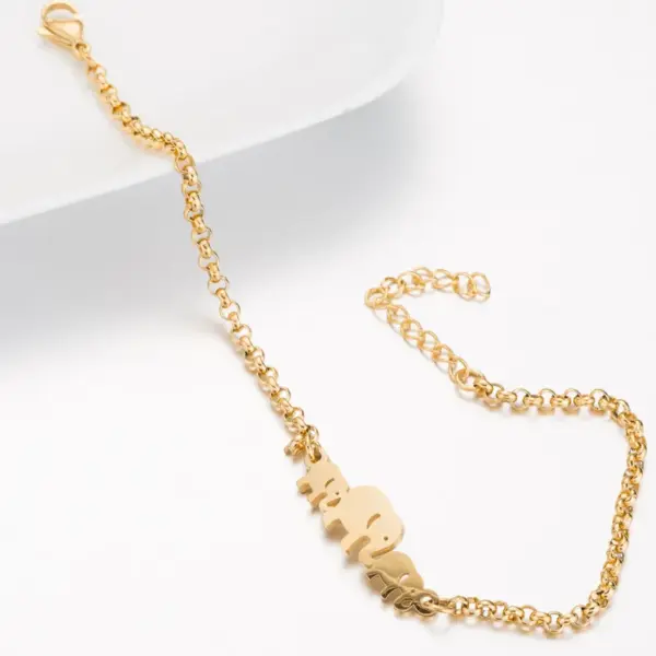 Wholesale PVD Coated Real Gold Plated Heart Butterfly Elephant Stainless Steel Fashion Waterproof Non Tarnish Bracelets