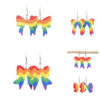 Wholesale Cross-border creative rainbow acrylic Valentine's Day six-color bow earrings sweet personality design gift earrings
