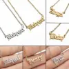 Wholesale 201 Stainless Steel 18K Gold Plated Fashion Korean Style Plating Letter Pendant Necklace