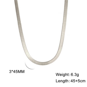 3mm snake bone chain-steel color / 50+5cm