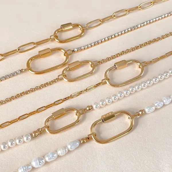 Wholesale EManco New Combination Series DIY Vintage Temperament Women's Trendy Series Necklace Stainless Steel