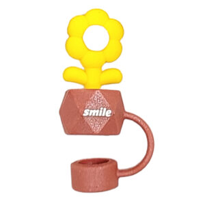 Straw cover [flower potted plant] yellow +45#Brick red + pearlescent powder, / Bag without straw