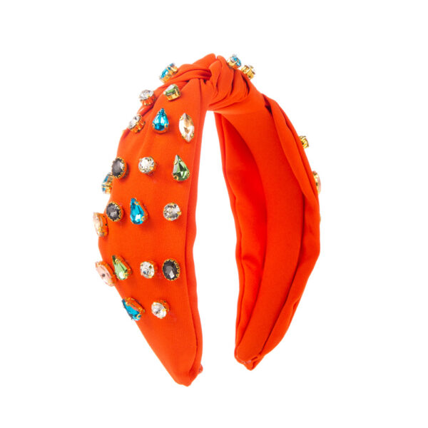 Wholesale fabric full diamond hairband fashion temperament female knotted color headband hair aessories