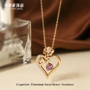 Rose Gold Red Stone N0451R Necklace