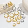 304 Stainless Steel C Shape PVD Coated 18K Gold Plated 18K Gold Simple Style Classic Style Waterproof Non Tarnish Plating Gold Sier Ear Studs