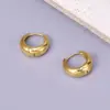 Wholesale 304 Stainless Steel Solid Color PVD Coated 18K Real Gold Plated 18K Gold Vacation Classic Style Waterproof Non Tarnish Plating Gold Silver Earrings