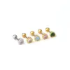 Copper Artificial Gemstones Ear Cartilage Rings & Studs Heart Waterproof Non Tarnish Surgical Steel Women'S