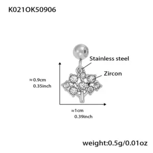 K021-Steel Color Apple Tree Zircon Pendant