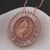 Wholesale Copper Rose Gold Plated Gold Plated Retro Commute Plating Inlay Portrait Zircon Pendant Necklace