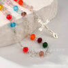 Wholesale 8mm Cross Colored Crystal Necklace