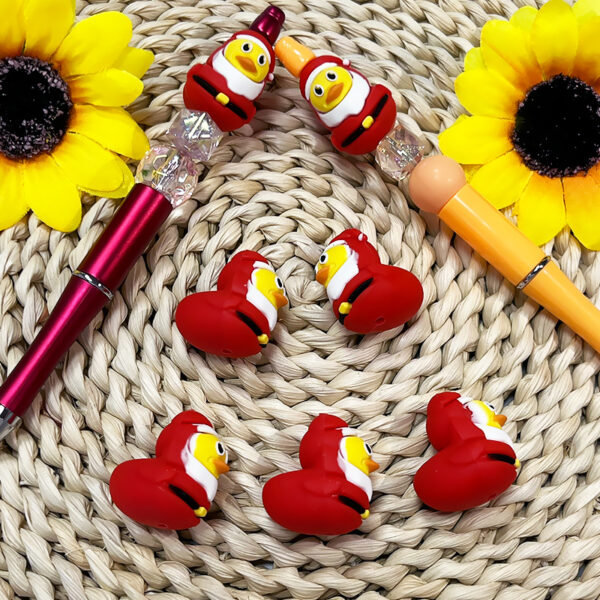 Wholesale Silicone 3D duck beads DIY jewelry beads