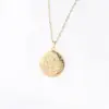Wholesale PVD Coated 18K Gold Rose Gold Real Gold Plated Round Solid Color Flower Stainless Steel Retro Waterproof Non Tarnish 304 Stainless Steel Lobster Trigger Clasp Closure Pendant Necklace