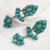 Wholesale European and American Retro Bohemian Ethnic Style Elegant Earrings Women's Personality Multi-layer Alloy Set Turquoise Diamond Earrings