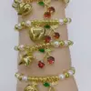 Wholesale Jewelry Casual Vacation Simple Style Cherry Heart Shape Apple Copper Zircon 18K Gold Plated Beaded Bracelets