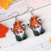 Wholesale Cute Thanksgiving Pumpkin and Maple Leaf Pendant Earrings