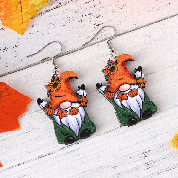 Wholesale Cute Thanksgiving Pumpkin and Maple Leaf Pendant Earrings