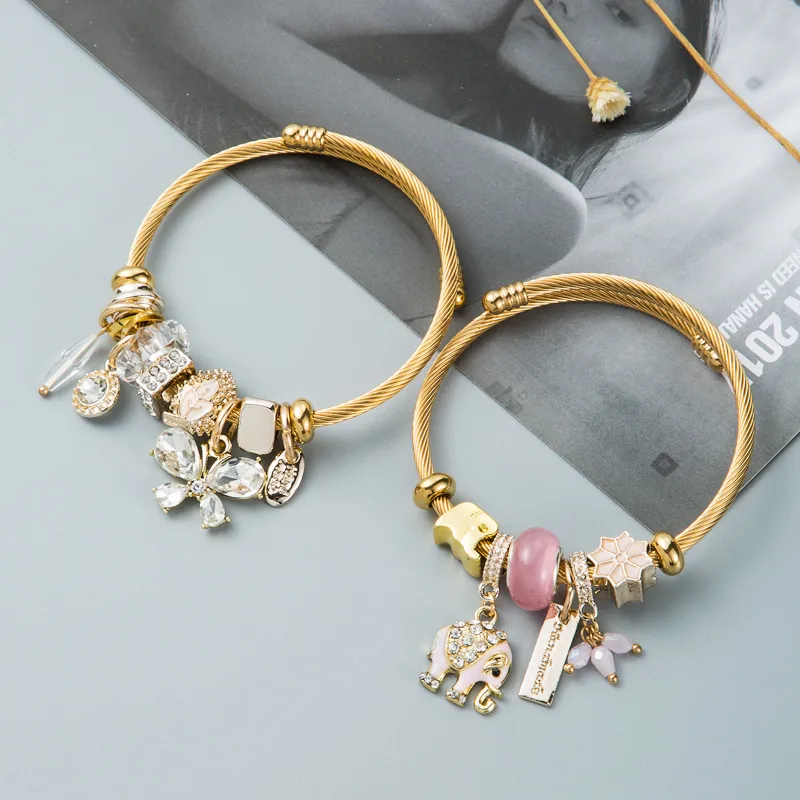 Wholesale Fashion Animal 304 Stainless Steel Alloy Gold Plated Artificial Gemstones In Bulk