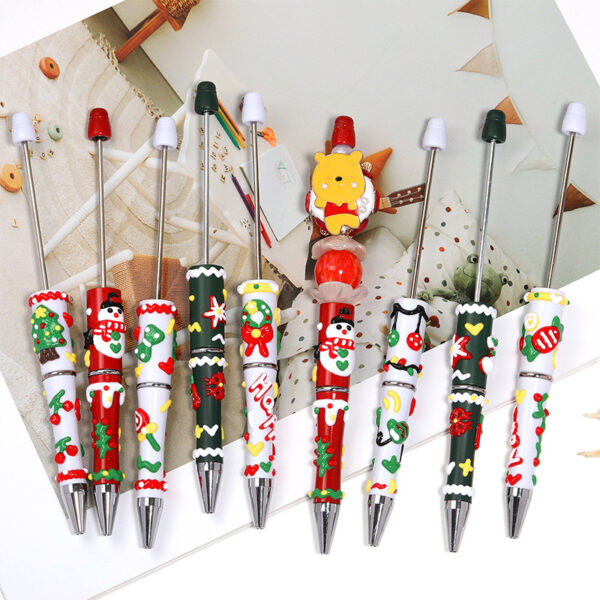 Wholesale Santa Claus Painted Beaded Pen
