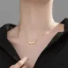 Wholesale PVD Coated Real Gold Plated 18K Gold Solid Color 304 Stainless Steel IG Style Simple Style Waterproof Non Tarnish 304 Stainless Steel Necklace