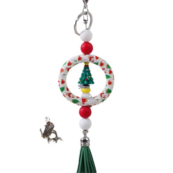 oly-d50ee569004613b931a1858f0225c098 Wholesale Christmas Decoration DIY Beaded Circle Silicone Keychain Bag