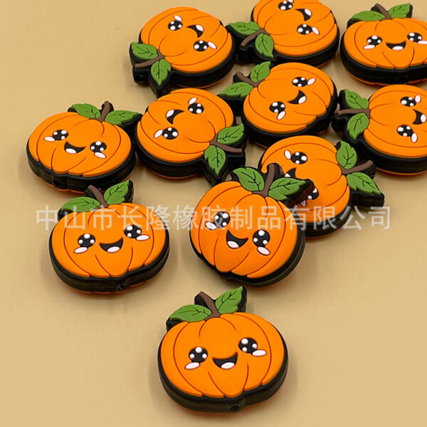 Wholesale Factory Spot New Halloween Silicone Beads Kidsren Bead Pen Focus Beads Pumpkin Beads Cartoon Jewelry
