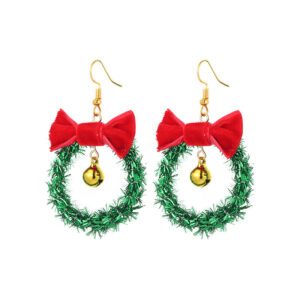 wreath bell bow earrings