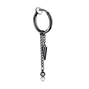 Hanging Cone Hanging Ball Ear Clip / Black