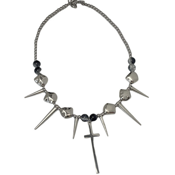 Wholesale Cross Rivets Exaggerated Punk Necklace for Men and Women Y2K Irregular Subculture Niche Chain Hip Hop Necklace Chain