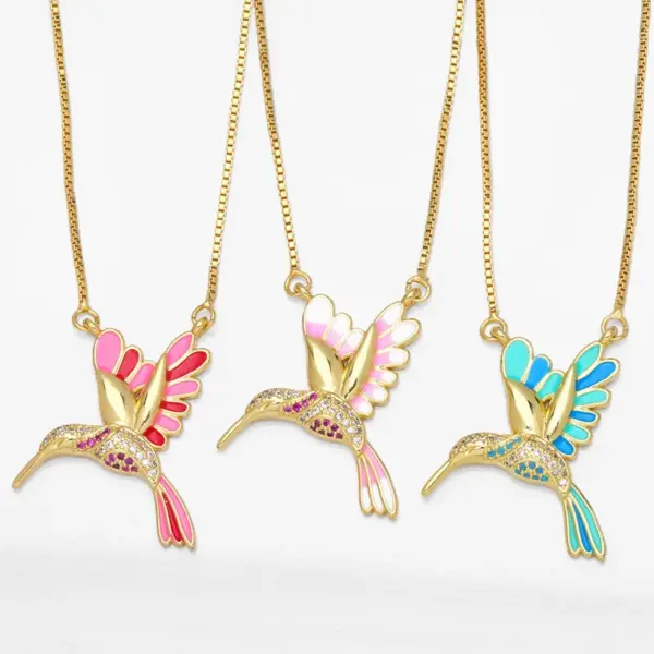 Wholesale Fashion Animal Copper 18k Gold Plated Pendant Necklace In Bulk