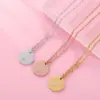 Wholesale PVD Coated 18K Gold Real Plated Round Customization Laser Engraving Stainless Steel Classic Style Commute Waterproof Non Tarnish Pendant Necklace