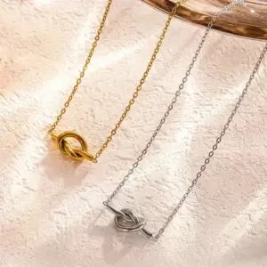 Wholesale Jewelry Casual Simple Style Streetwear Knot 201 Stainless Steel Pendant Necklace