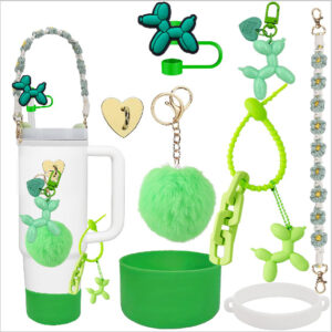 Green balloon dog braided handbag