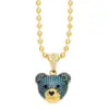 Wholesale Hip-hop Streetwear Bear Copper 18k Gold Plated Zircon Pendant Necklace In Bulk