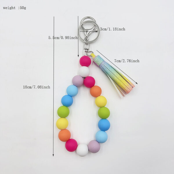 Wholesale silicone beads multi-color handmade bracelet bracelet gradual key ring