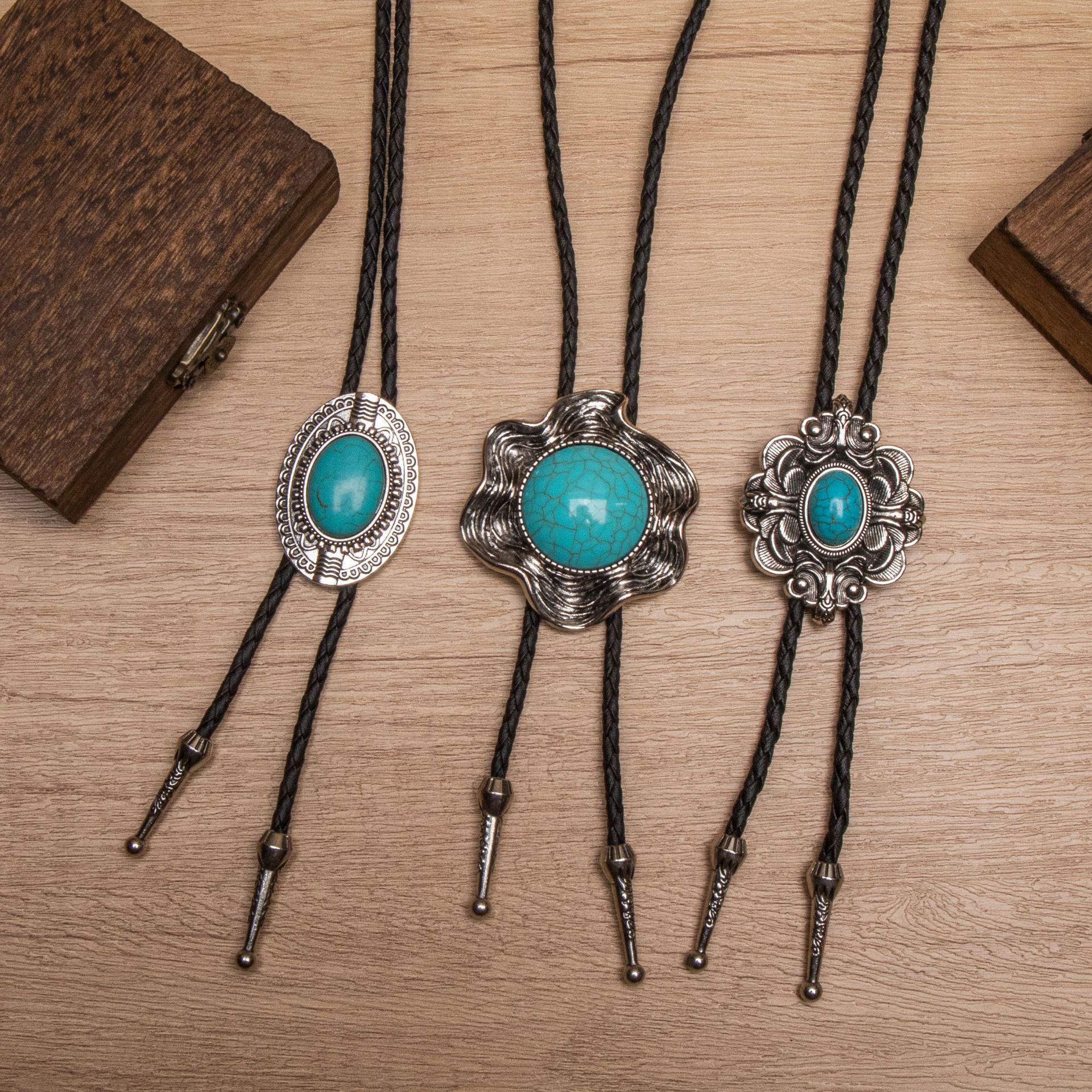 Wholesale Retro Bolo Tie Collar Rope Long Y-Shaped Necklace