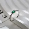 Wholesale Copper Gold Plated Simple Style Inlay Rectangle Zircon Open Rings