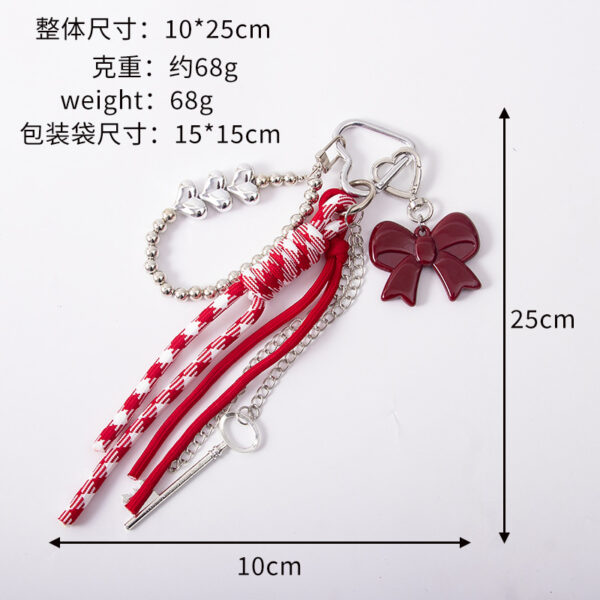 Wholesale Red love diy bow braided rope bag pendant