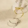 Wholesale PVD Coated Real Gold Plated 18K Gold Bow Knot 304 Stainless Steel Simple Style Waterproof Non Tarnish