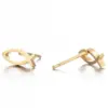 PVD Coated 18K Gold Real Gold Plated Fish 304 Stainless Steel Simple Style Waterproof Non Tarnish Ear Studs