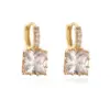 Wholesale 1 Pair Simple Style Commute Square Plating Inlay Copper Zircon 18k Gold Plated Earrings