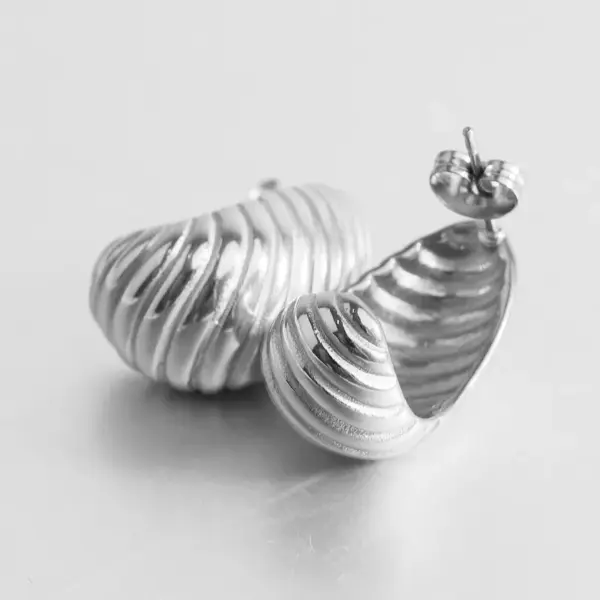 1 Pair Simple Style Stripe Water oplets Plating Stainless Steel 18k Gold Plated Ear Studs