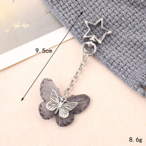 K4606 acrylic butterfly pendant five-pointed star buckle gray black / Small pendant