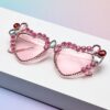 Wholesale Europe and the United States new heart sunglasses women's cat's eye glasses handmade DIY handmade diamond love sunglasses cross-border trend