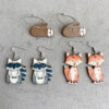 Wholesale Cute animal raccoon sloth fox fun earrings