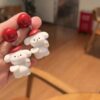oly-d544934355060db285fb3f4ba535c3b0 Wholesale Cartoon cute little white dog earrings