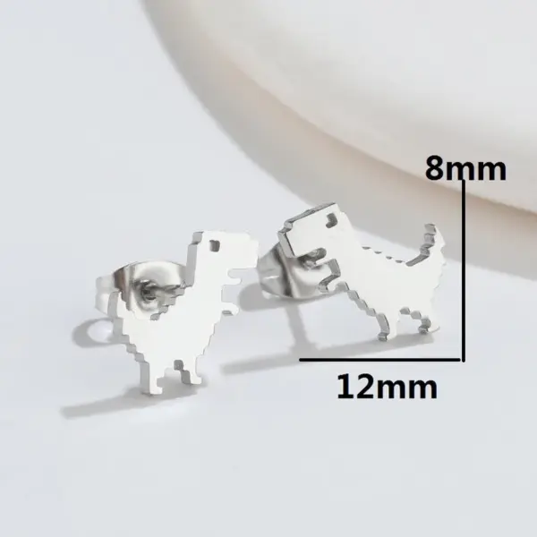 PVD Coated 18K Gold Real Gold Plated Dinosaur 304 Stainless Steel Fashion Waterproof Non Tarnish Ear Studs