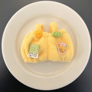 Yellow ice cream suede overalls